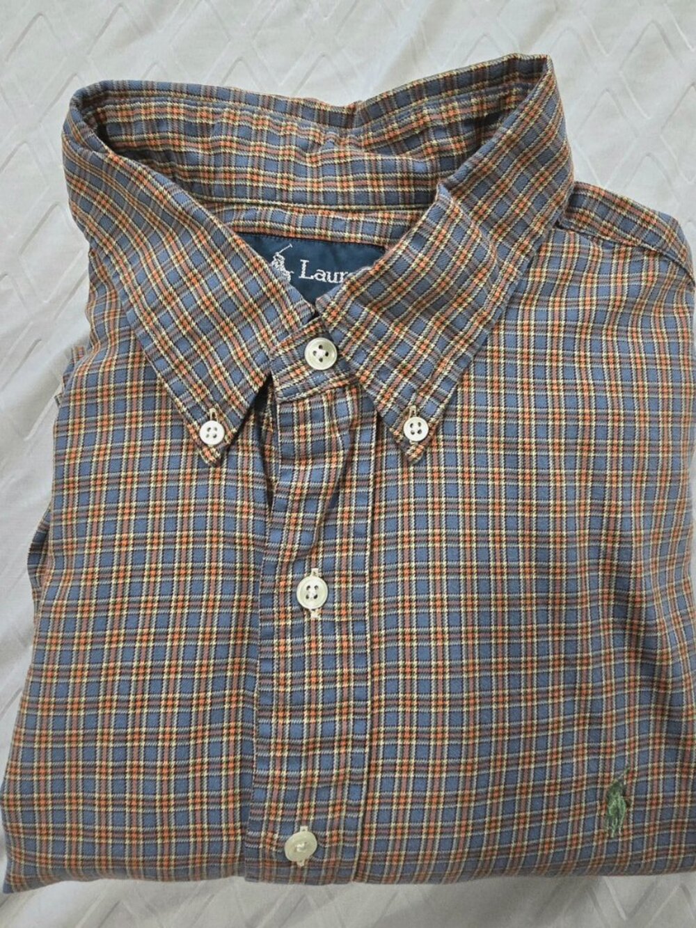 Ralph Lauren Long Sleeve Vintage shirt XL Plaid 100% cotton made in the Philippi